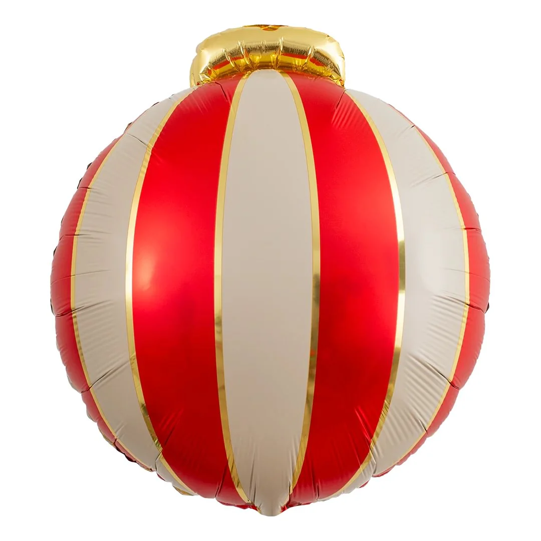Party Deco Christmas Striped Baubles 25" Supershape Foil Balloons (3)