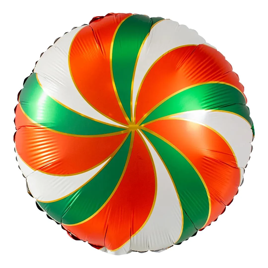 PartyDeco Traditional Christmas Swirl 18" Circle Foil Balloon (1)