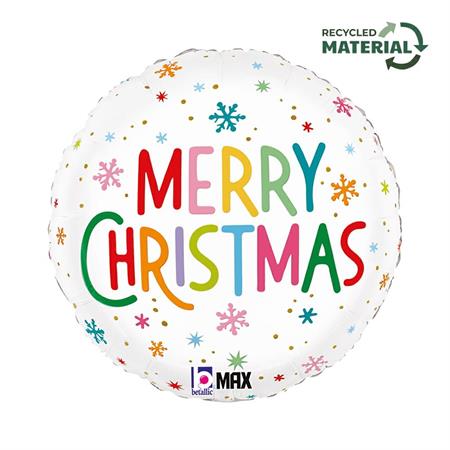 Grabo Colourful Christmas Snowflake 18" Round Foil Balloon (1)