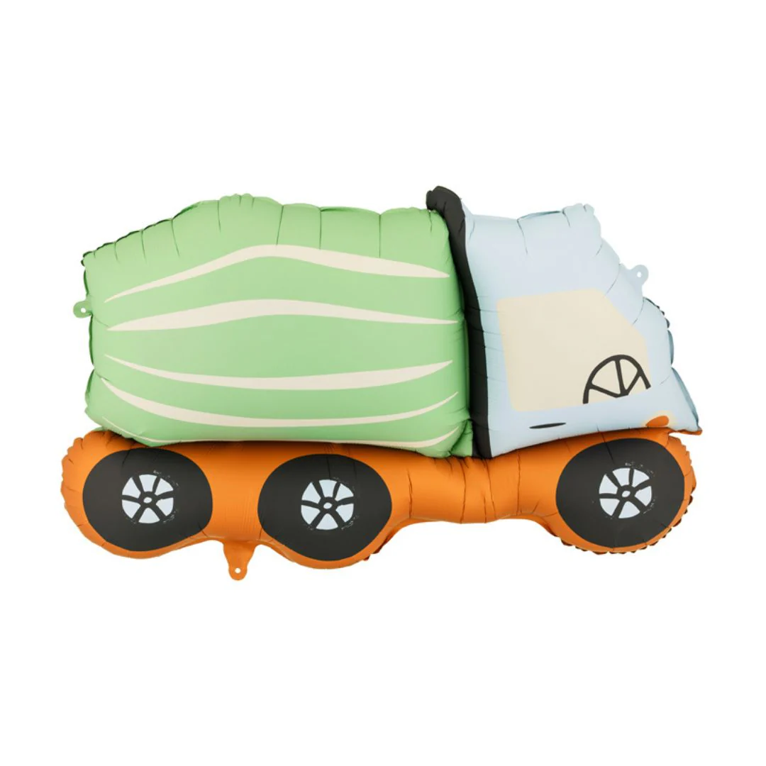 PartyDeco Concrete Mixer, 32" x 19" Supershape Foil Balloon (1)