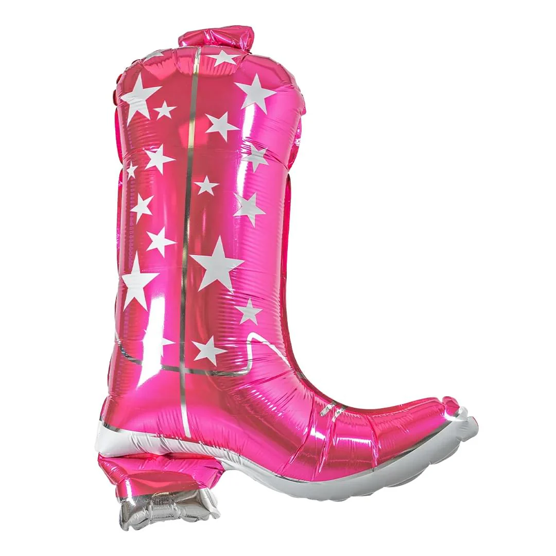 Tuftex Cowboy Boot Pink Supershape 26" Foil Balloon (1)