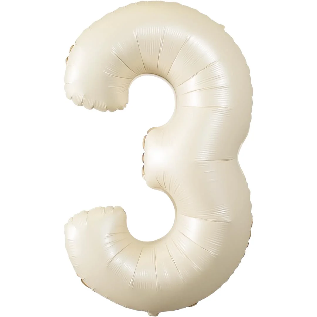 Cream 26" 3 Number Balloon