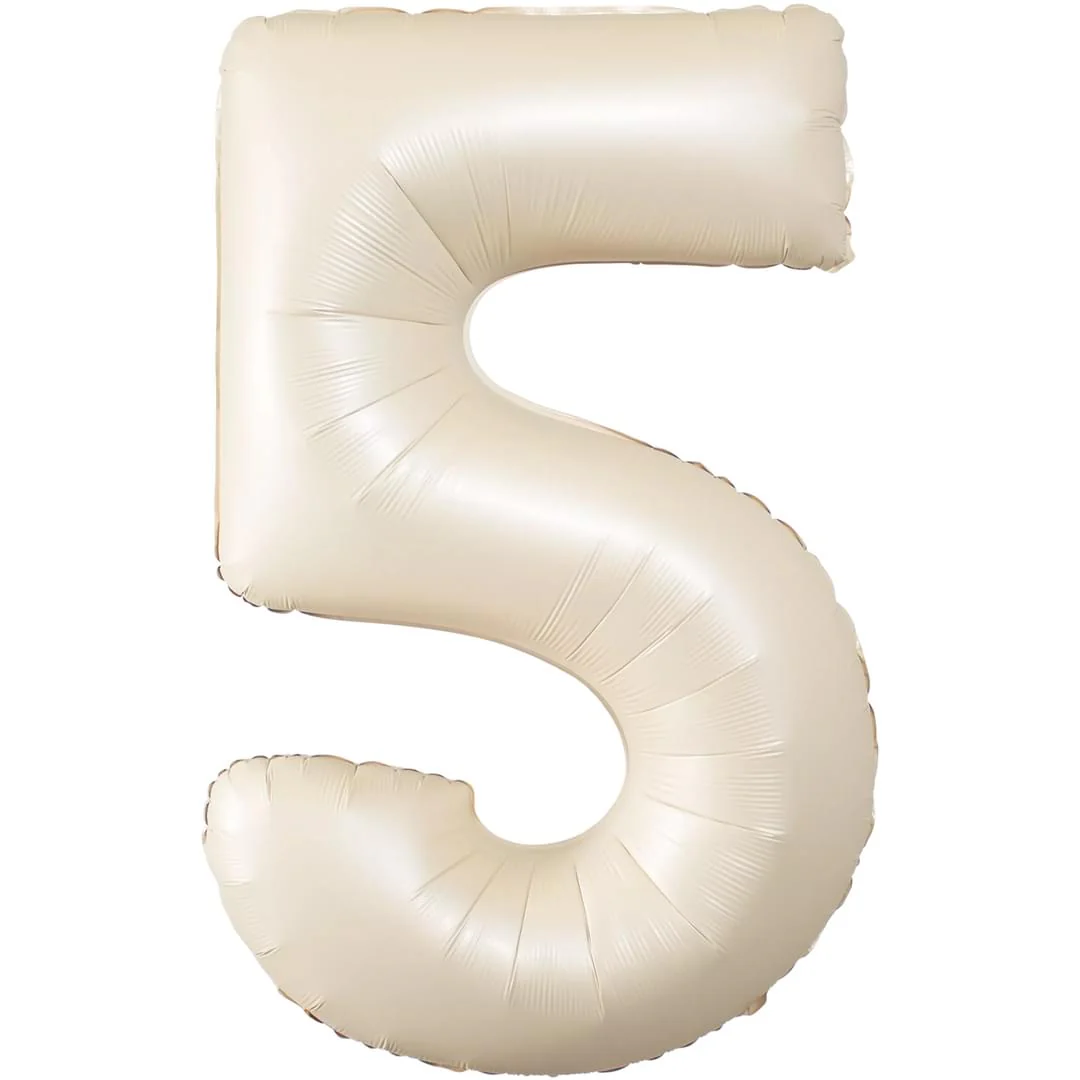 Cream 26" 5 Number Balloon