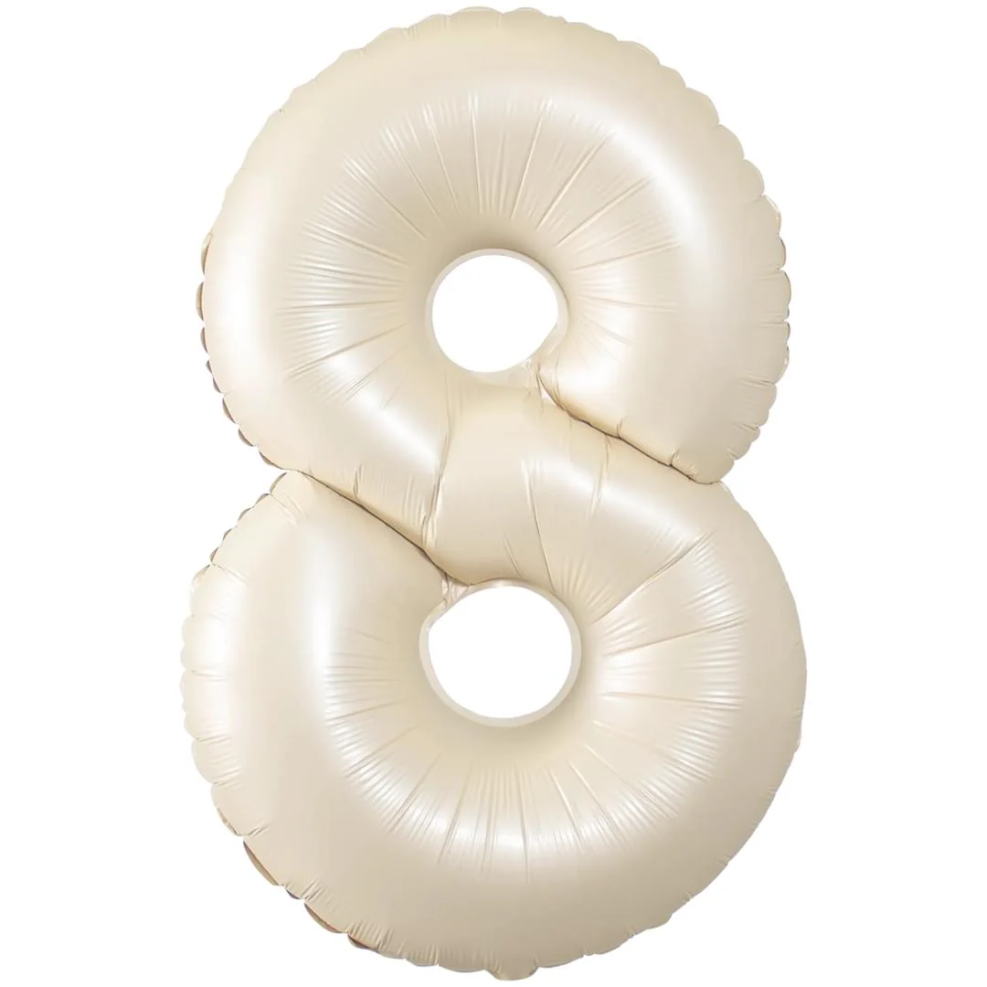 Cream 26" 8 Number Balloon