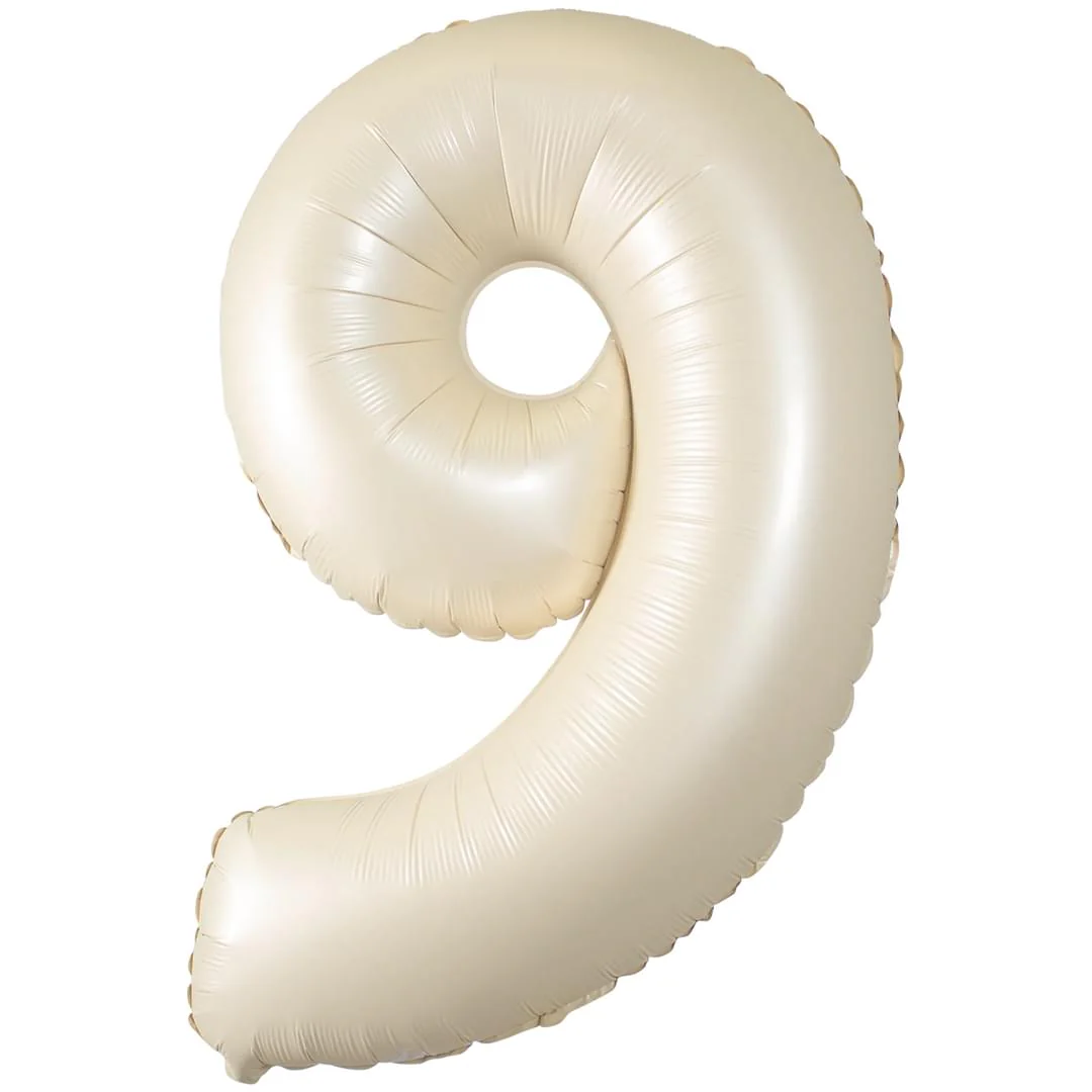 Cream 26" 9 Number Balloon