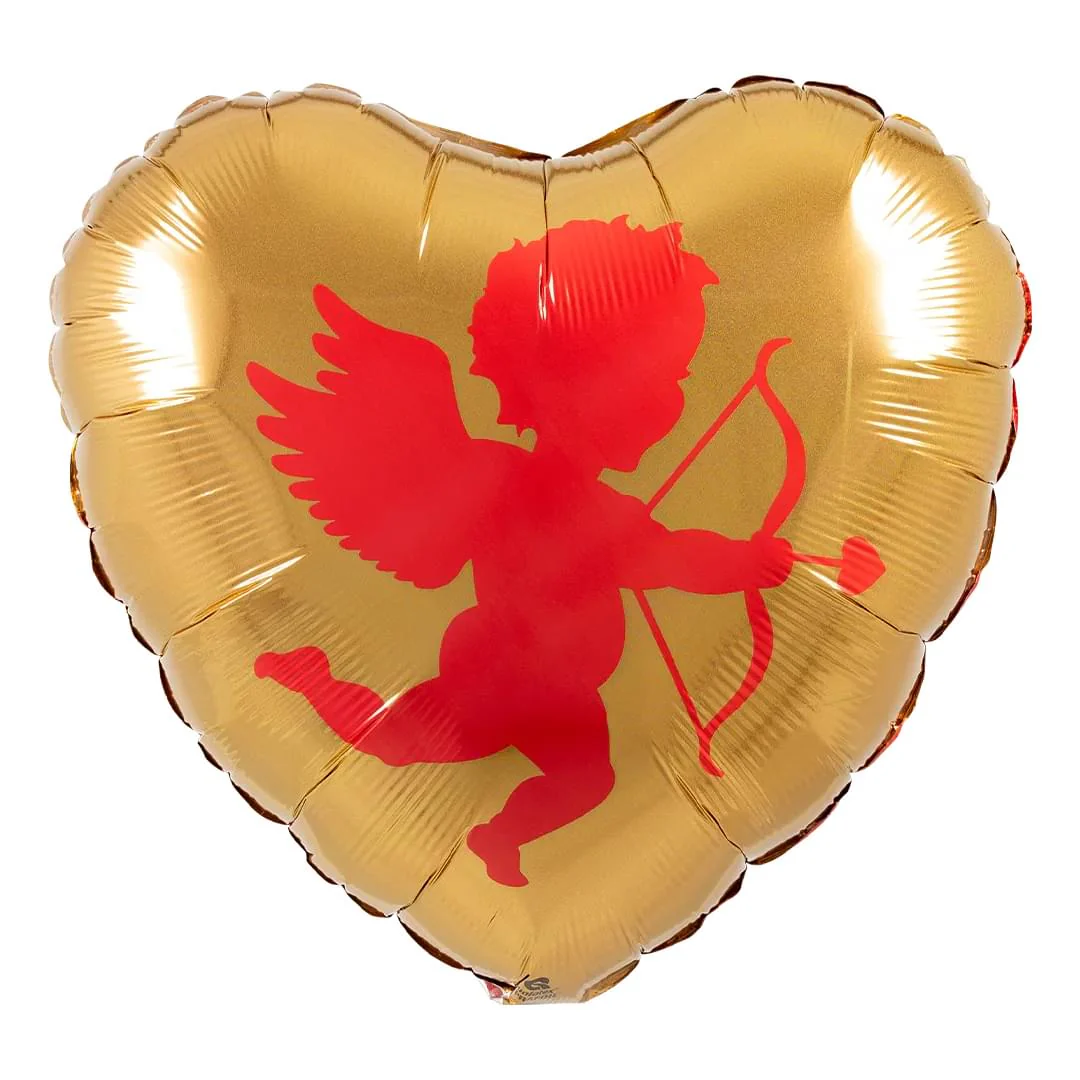 Qualatex Gold Cupid 18" Heart Foil Balloon (1)