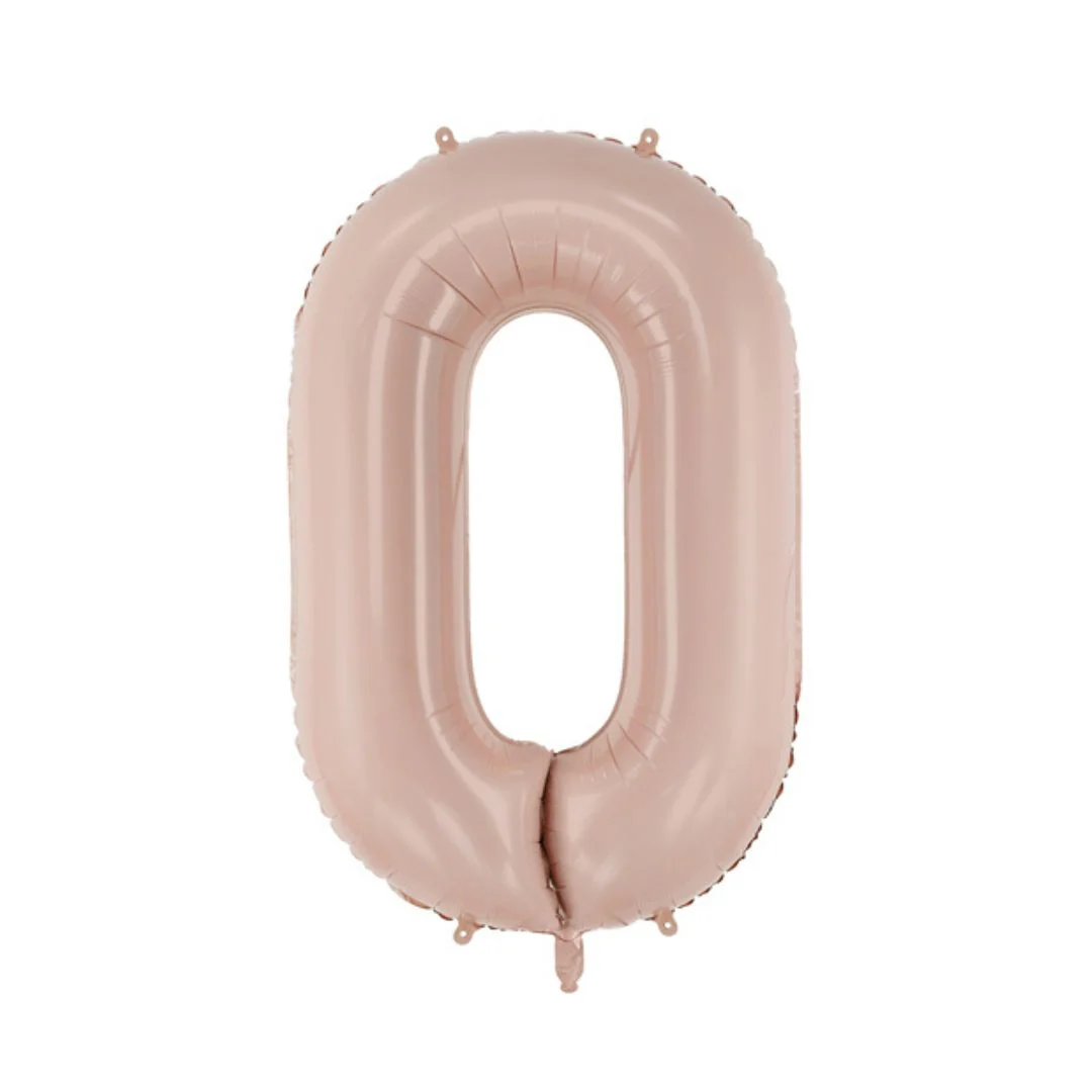 PartyDeco Dark Beige 72cm 0 Number Foil Balloon (1)