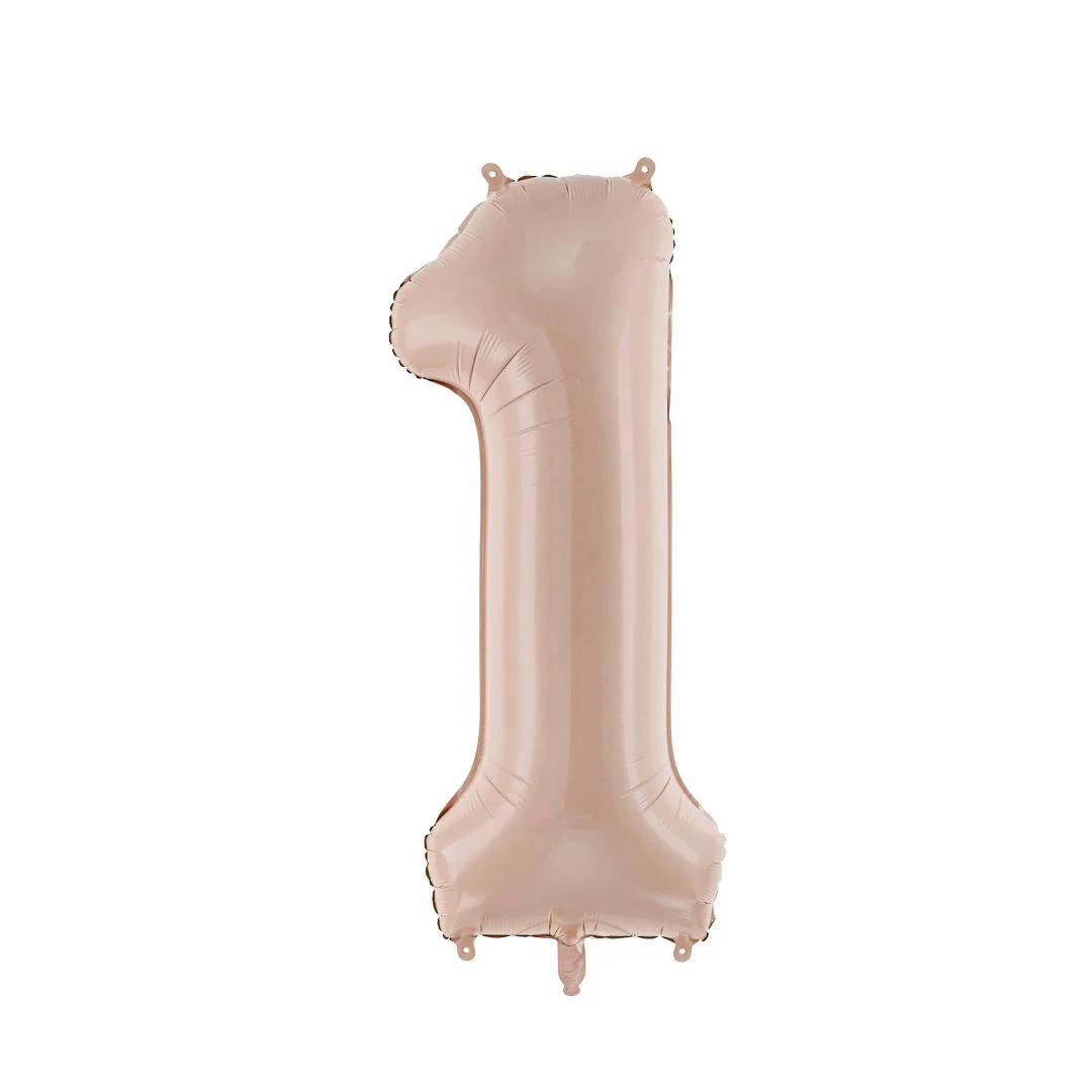 PartyDeco Dark Beige 72cm 1 Number Foil Balloon (1)
