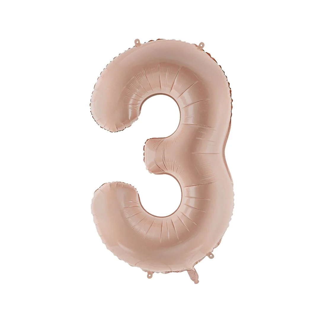 PartyDeco Dark Beige 72cm 3 Number Foil Balloon (1)