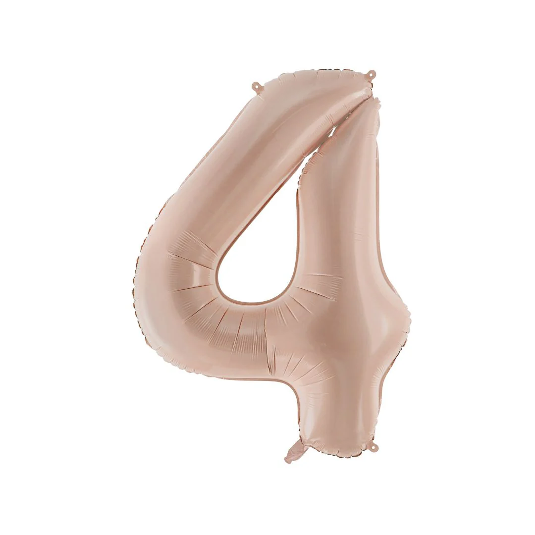 PartyDeco Dark Beige 72cm 4 Number Foil Balloon (1)