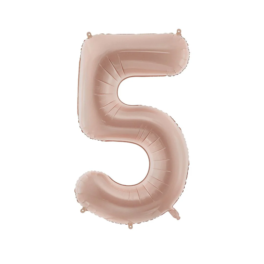 PartyDeco Dark Beige 72cm 5 Number Foil Balloon (1)
