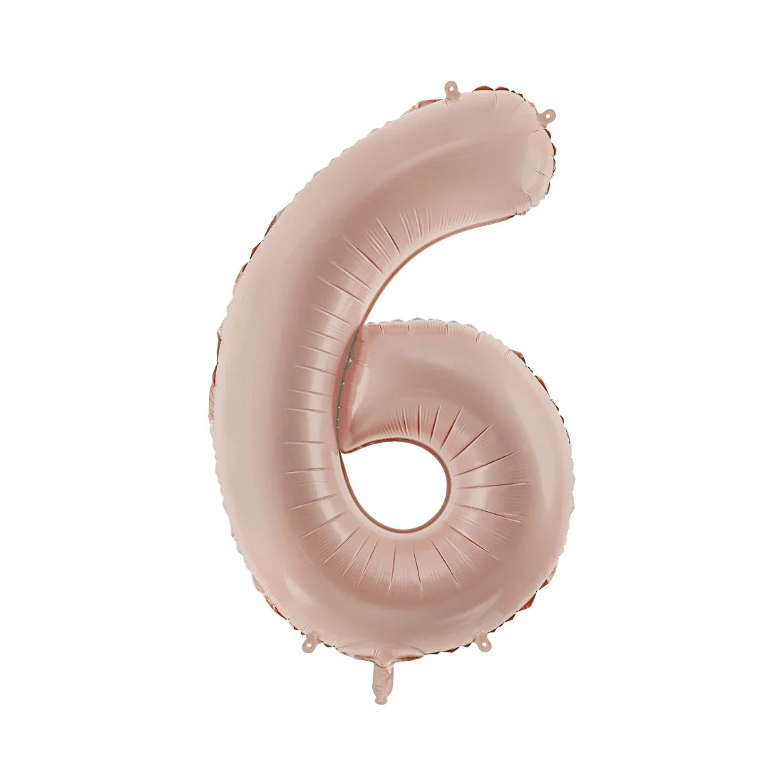 PartyDeco Dark Beige 72cm 6 Number Foil Balloon (1)