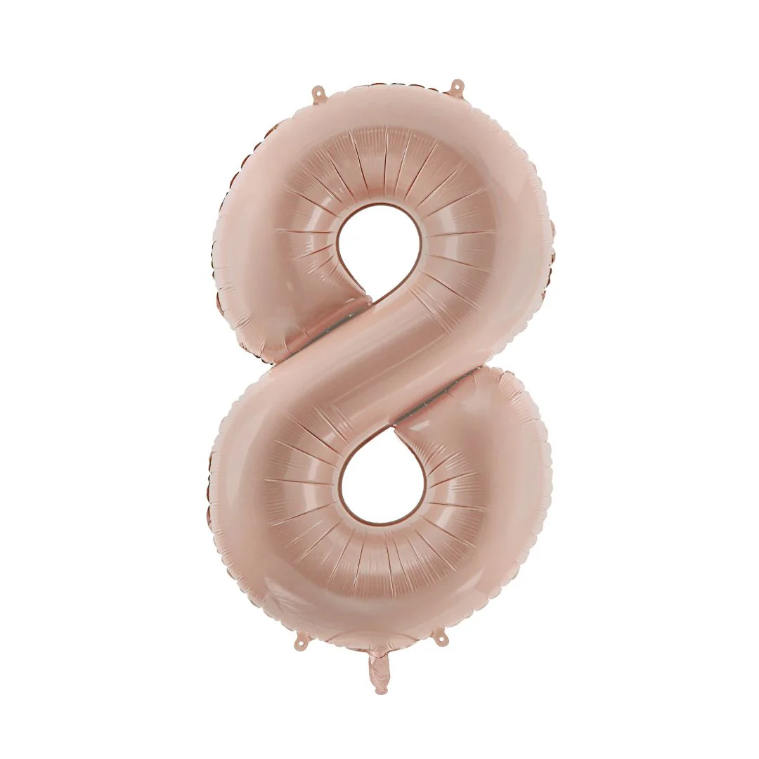 PartyDeco Dark Beige 72cm 8 Number Foil Balloon (1)