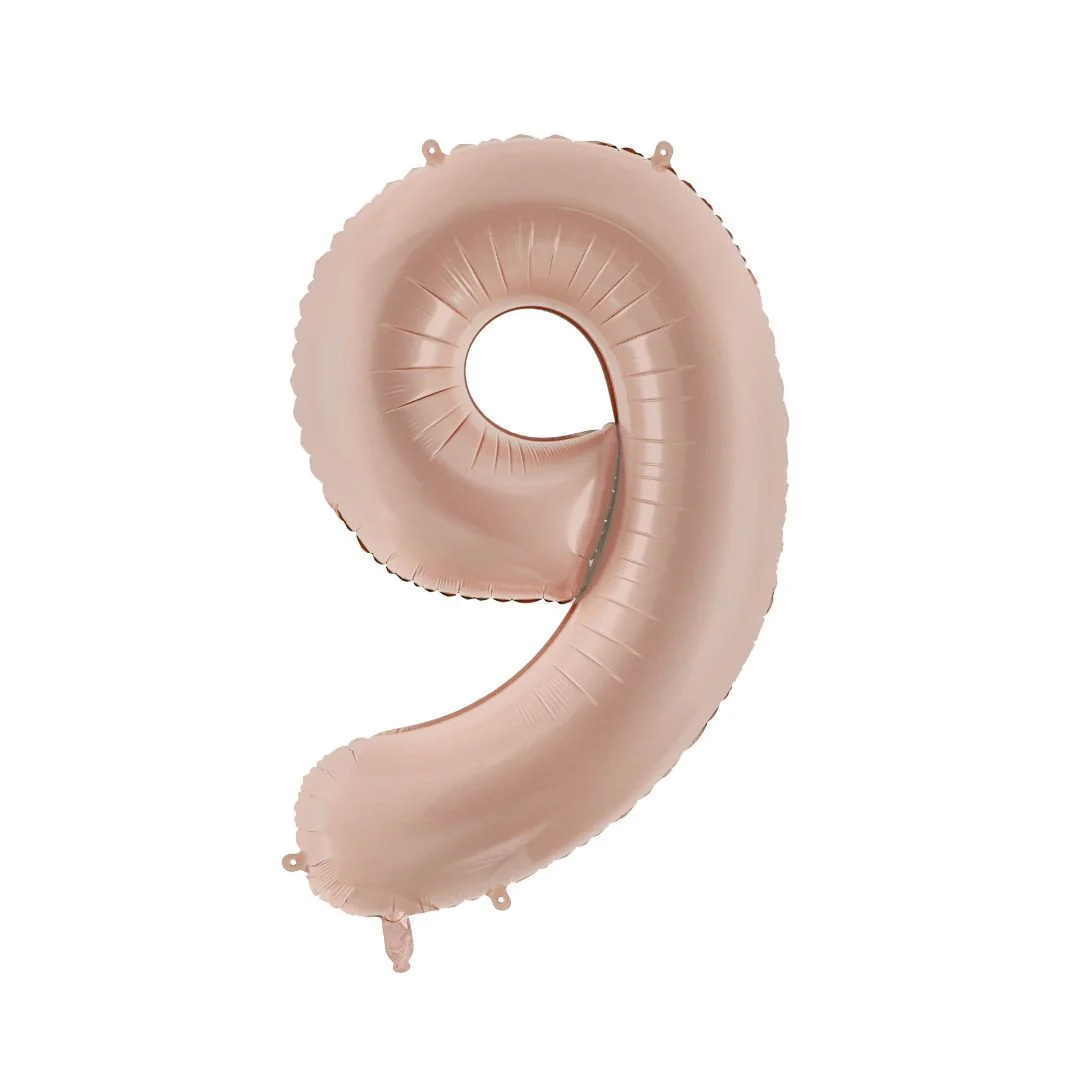 PartyDeco Dark Beige 72cm 9 Number Foil Balloon (1)
