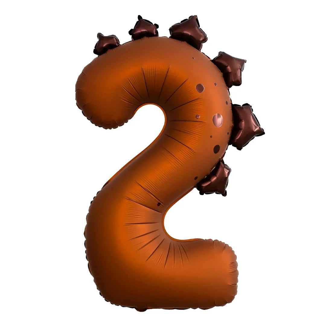 PartyDeco Dinosaur 36" Number 2 Foil Balloon (1)