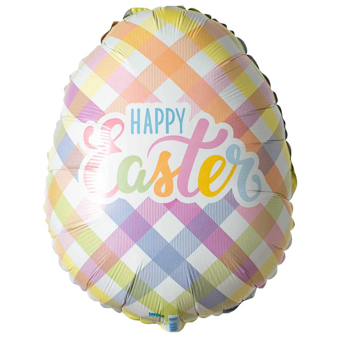 Betallic Easter Egg Plaid 18" Junior Foil Balloon (1)