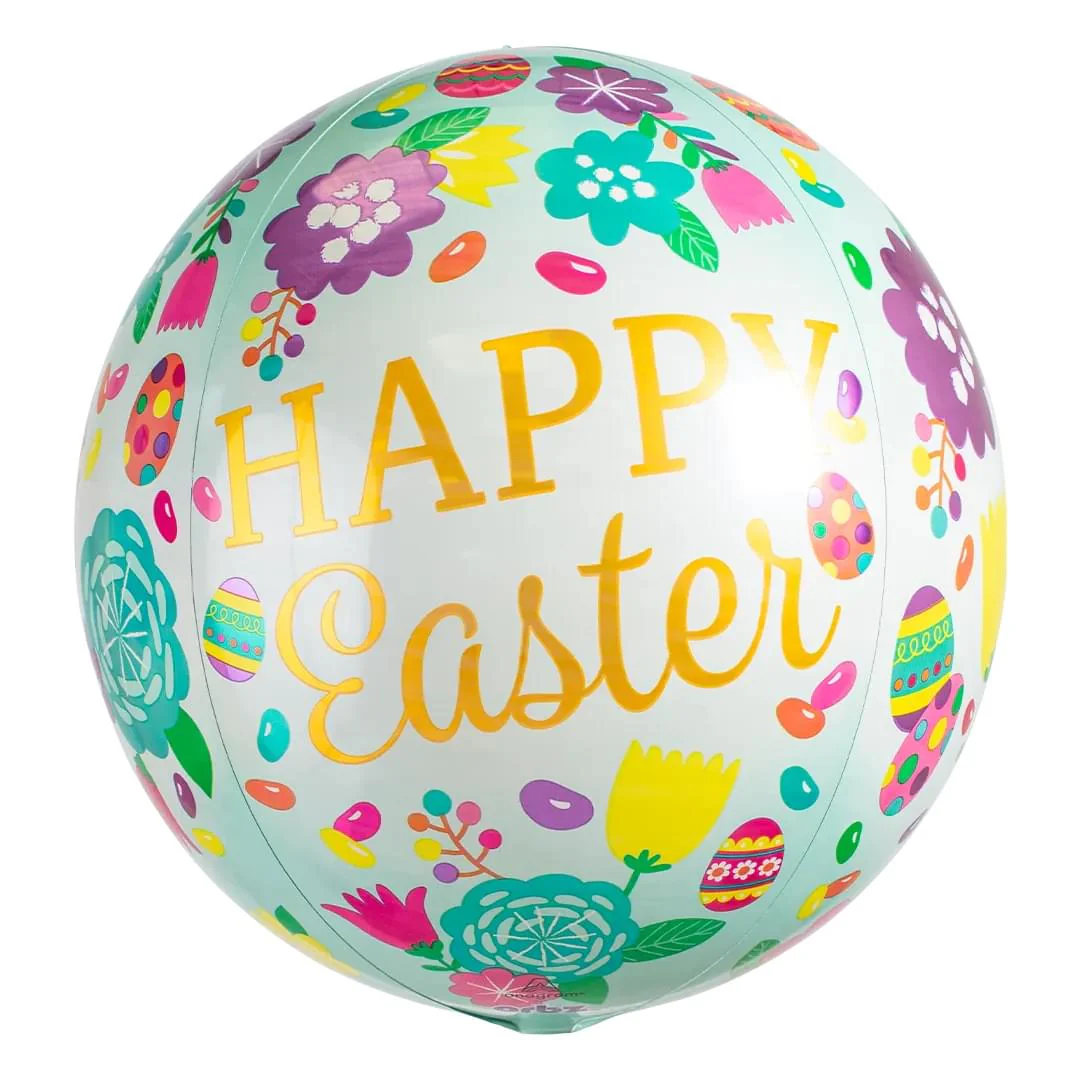 Anagram Easter Eggs & Tulips 15" Orbz Foil Balloon (1)