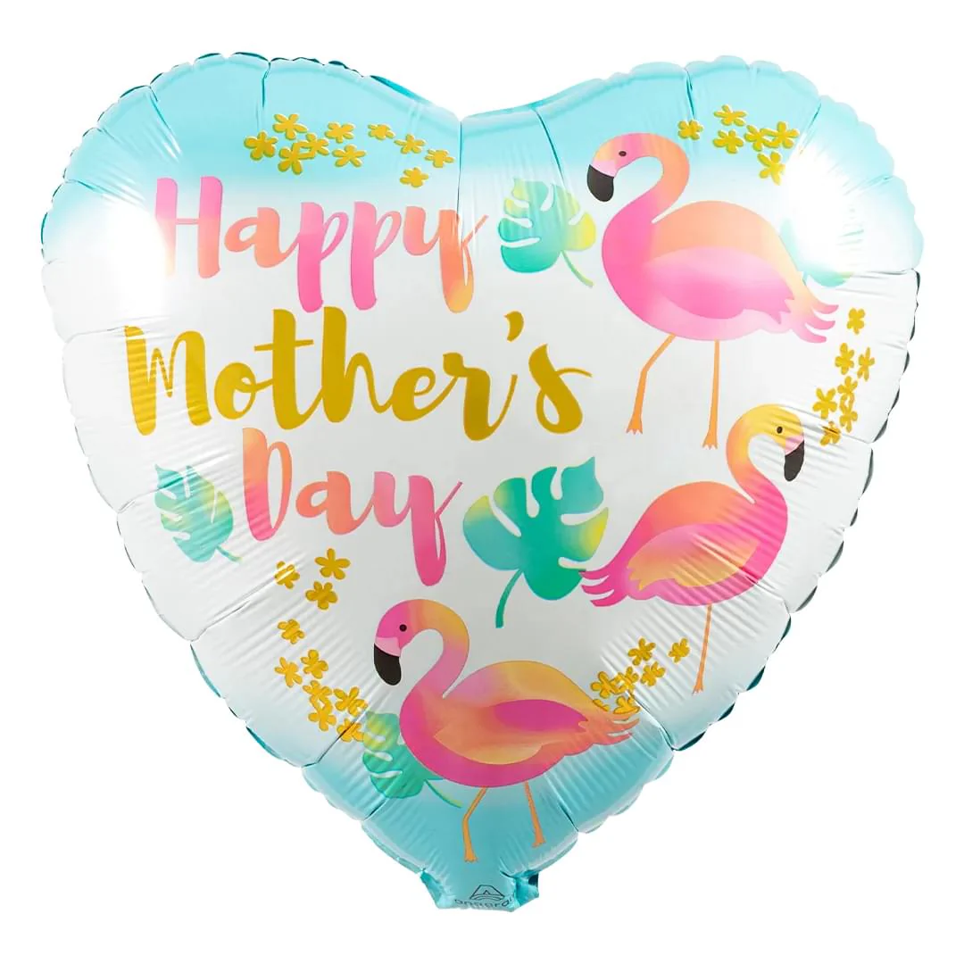 Anagram Flamingo Mother's Day 18" Heart Foil Balloon (1)