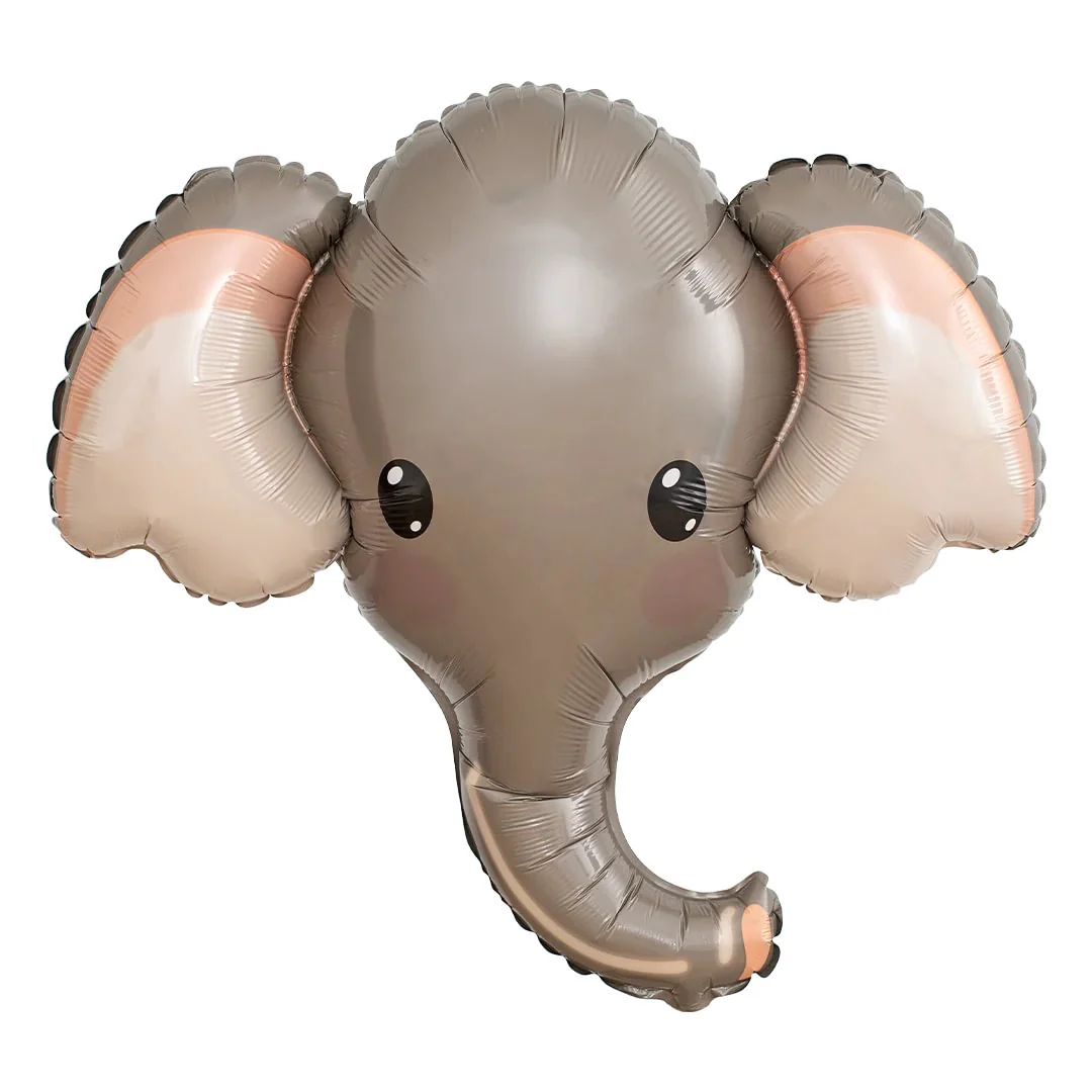 FlexMetal Elephant Head Grey 39" Supershape Foil Balloon (1)