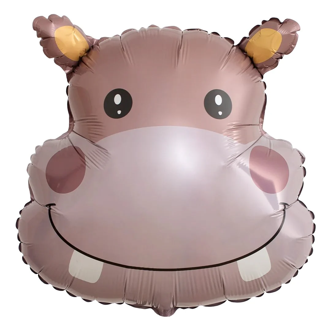 FlexMetal Hippo Head 26" Supershape Foil Balloon (1)