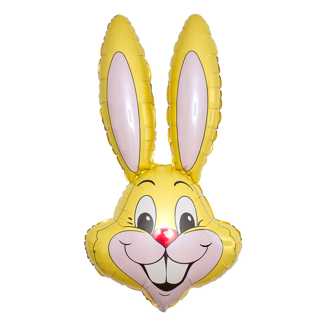 FlexMetal Pastel Yellow Rabbit Head 35" Supershape Foil Balloon (1)