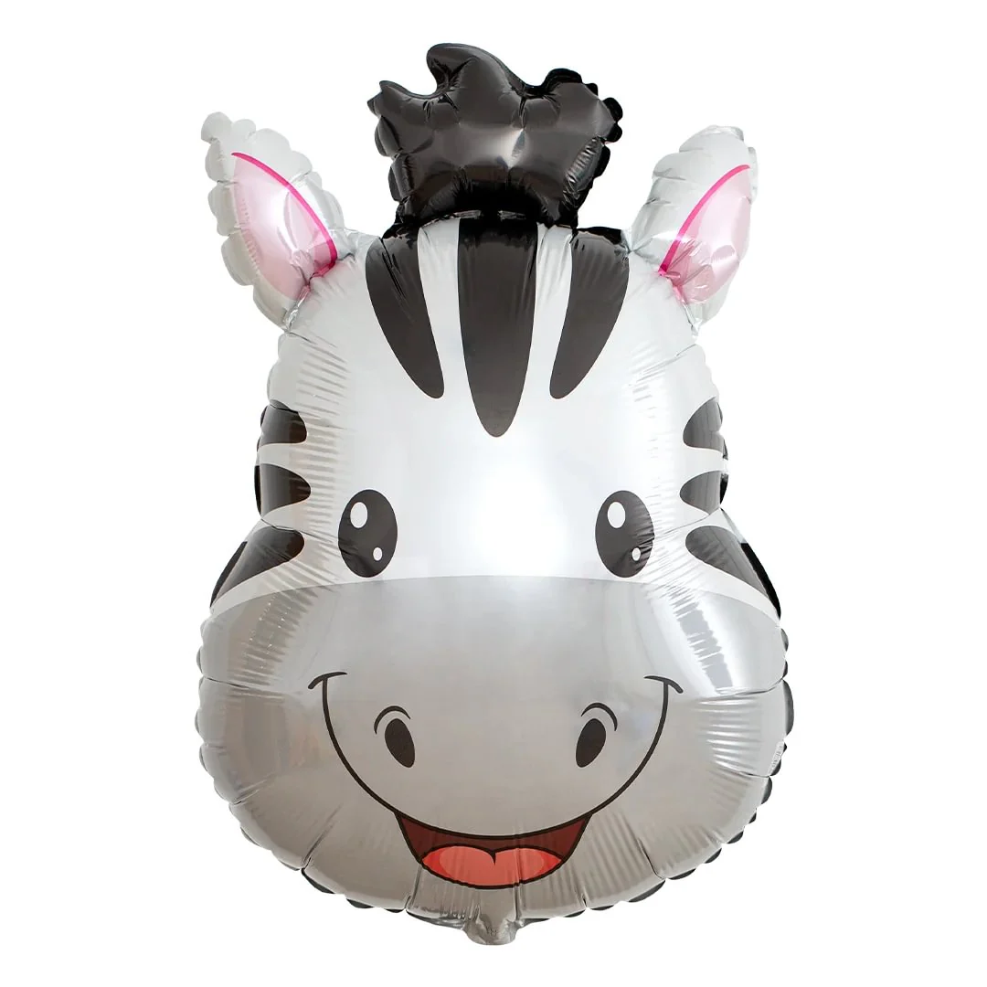 FlexMetal Zebra Head 27" Supershape Foil Balloon (1)