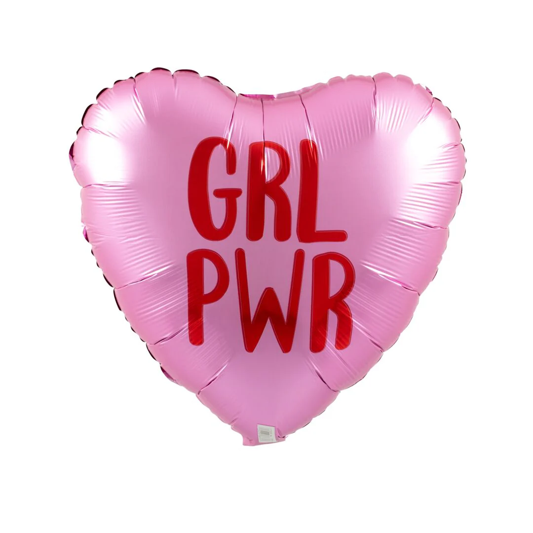Anagram Girl Power Satin 18" Heart Foil Balloon (1)