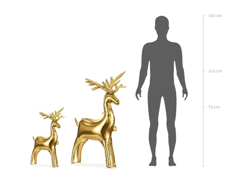 PartyDeco Gold Reindeer 124x80cm Airstanding Foil Balloon (1)