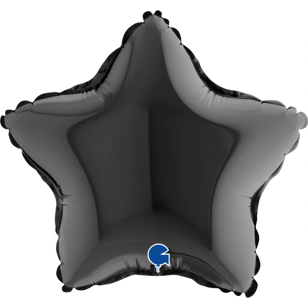 Grabo 9" Mini Black Star Foil Balloon Air-Filled (1)