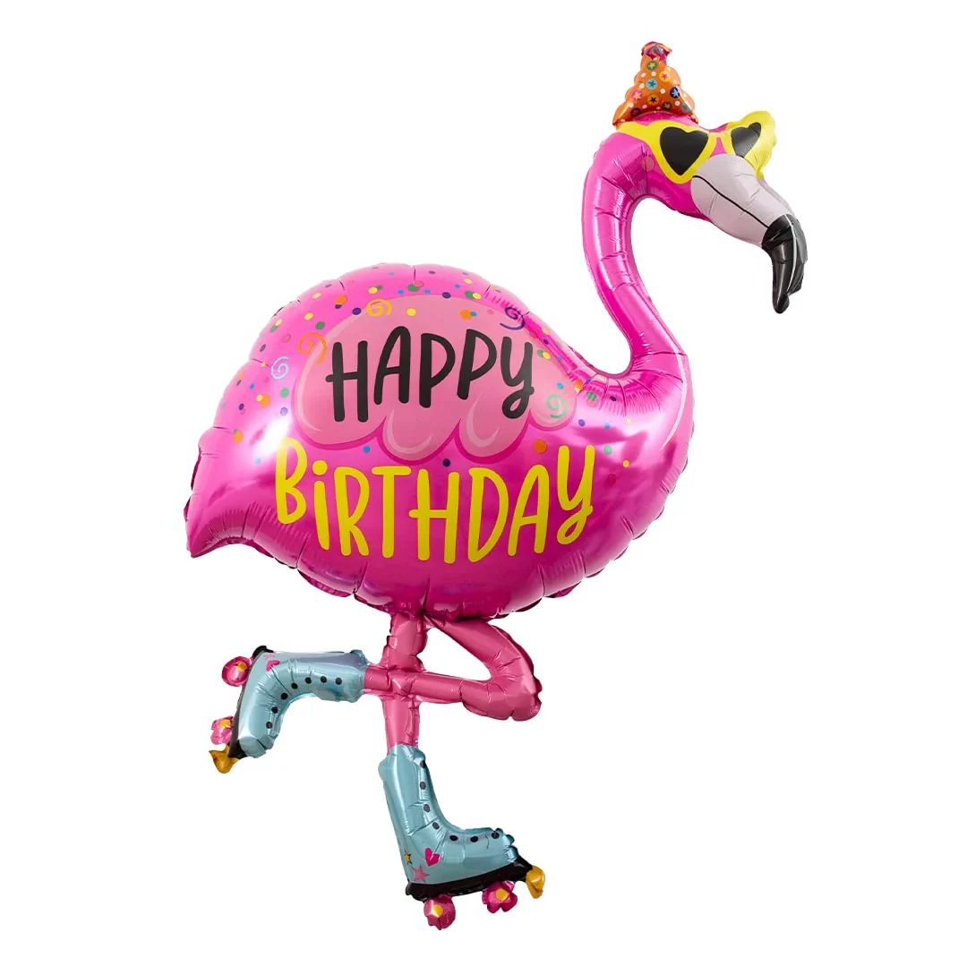 Grabo Flamingo Birthday 42" Supershape Foil Balloon (1)