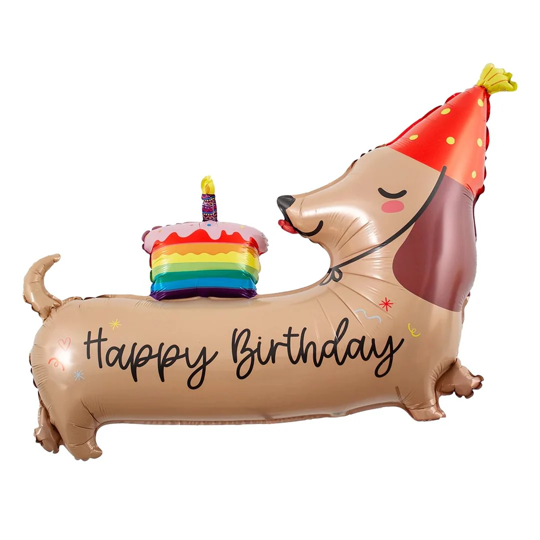 Grabo Happy Birthday Dachshund 43" Supershape Foil Balloon (1)