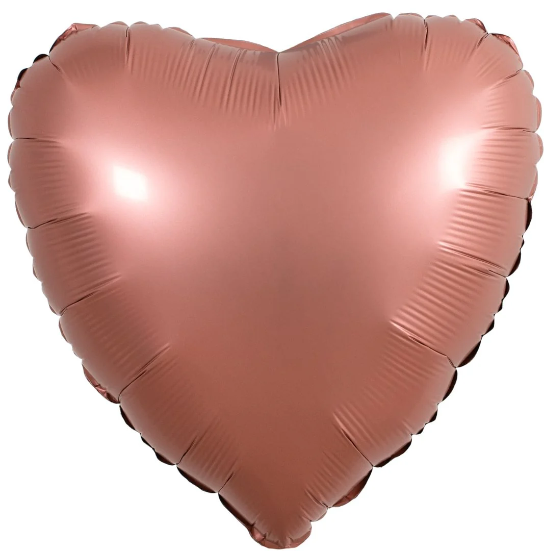 Grabo Satin Rose Gold 18" Heart (1) Unpackaged
