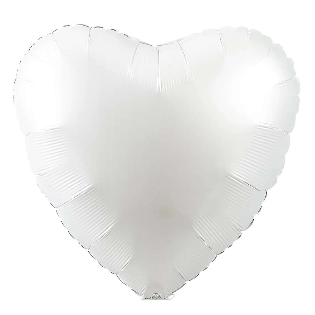 Grabo White Satin 18" Heart Foil Balloon (1)