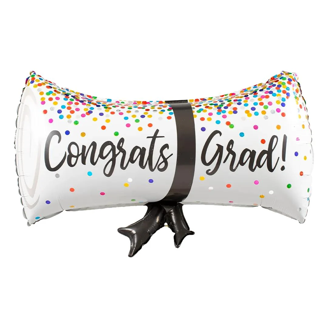 Grad Confetti Diploma Supershape