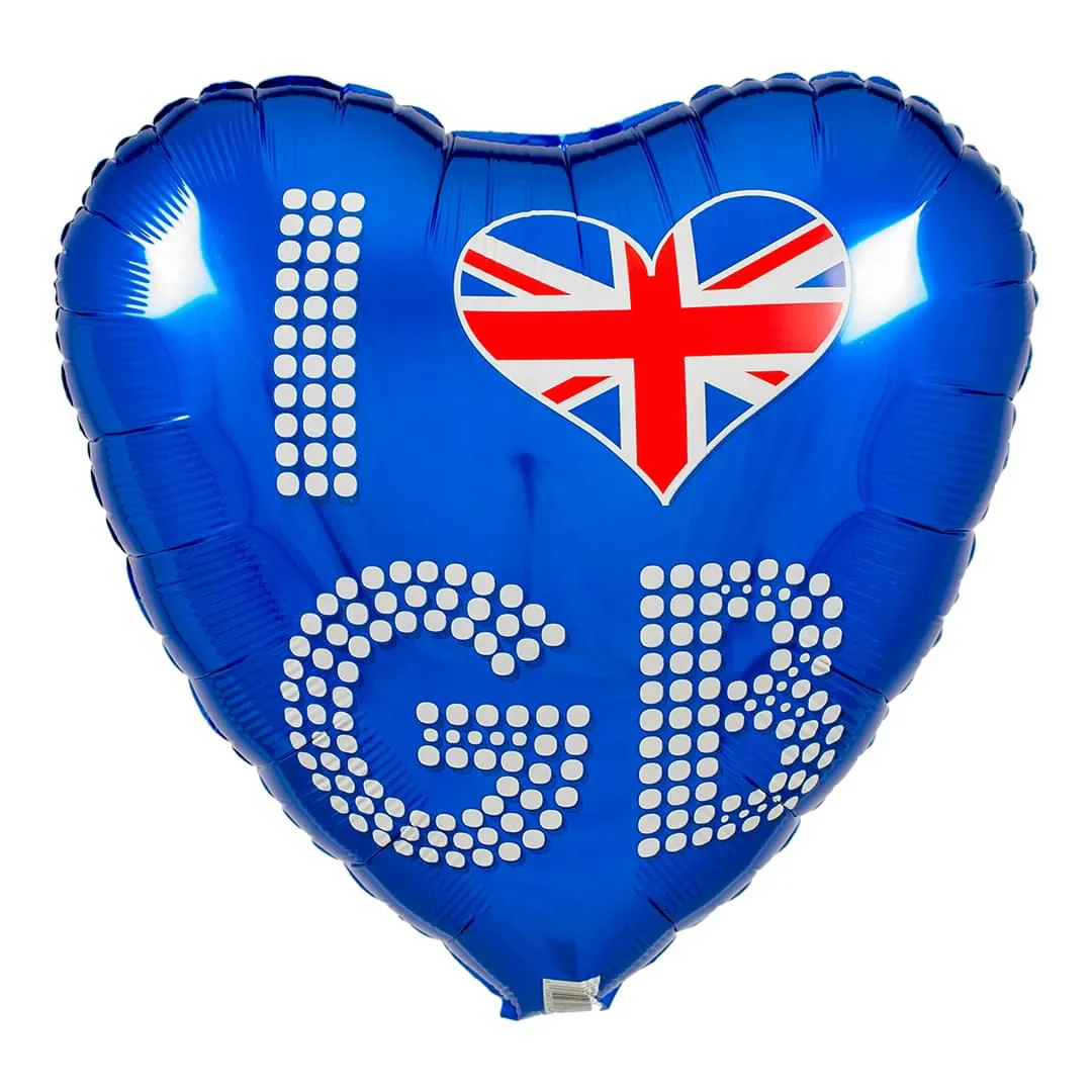 Anagram I Love GB Blue 18" Circle Foil Balloon (1)