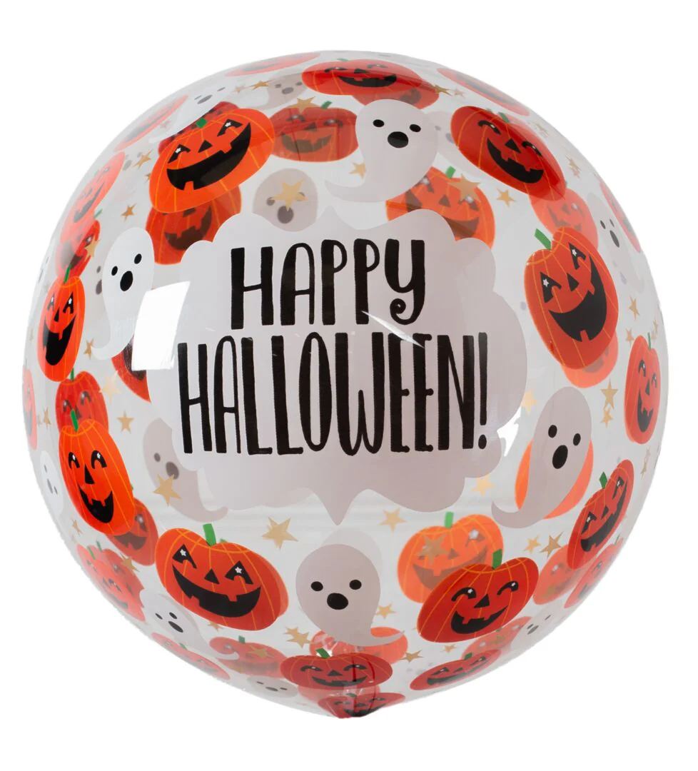 Anagram Halloween Pumpkins 18" Clearz Bubble Balloon (1)