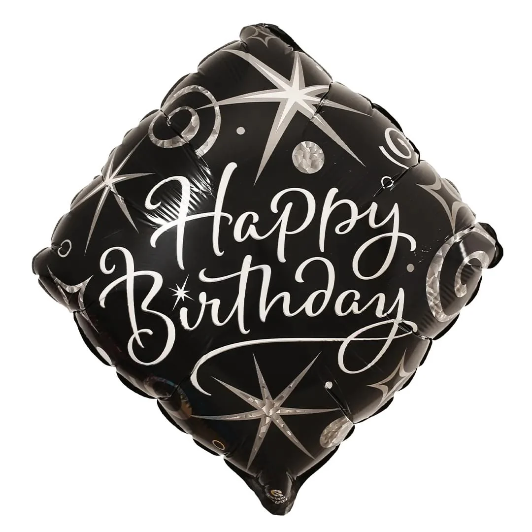 Happy Birthday Elegant Sparkles & Swirls 18" Circle