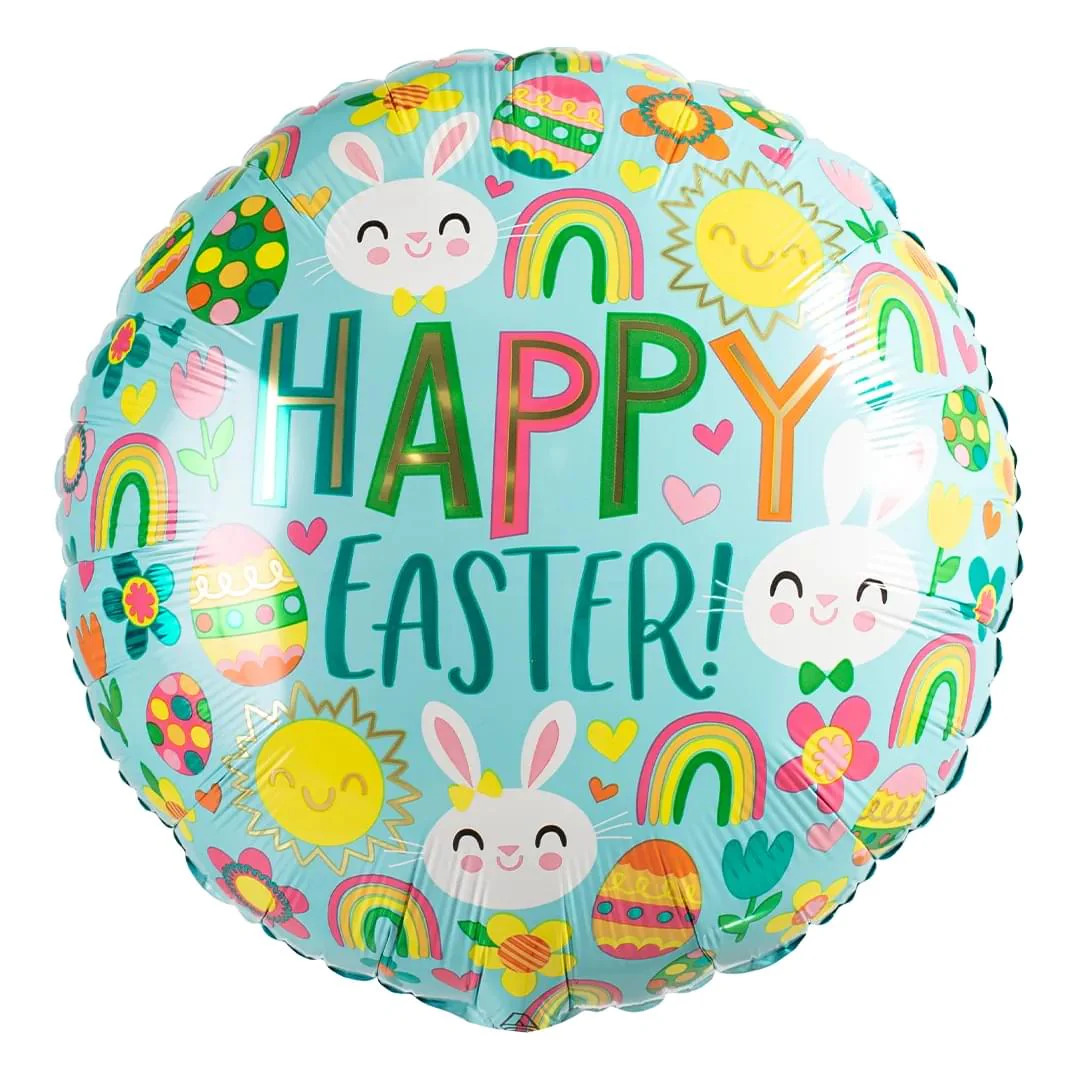 Anagram Happy Easter Icons 18" Circle Foil Balloon (1)