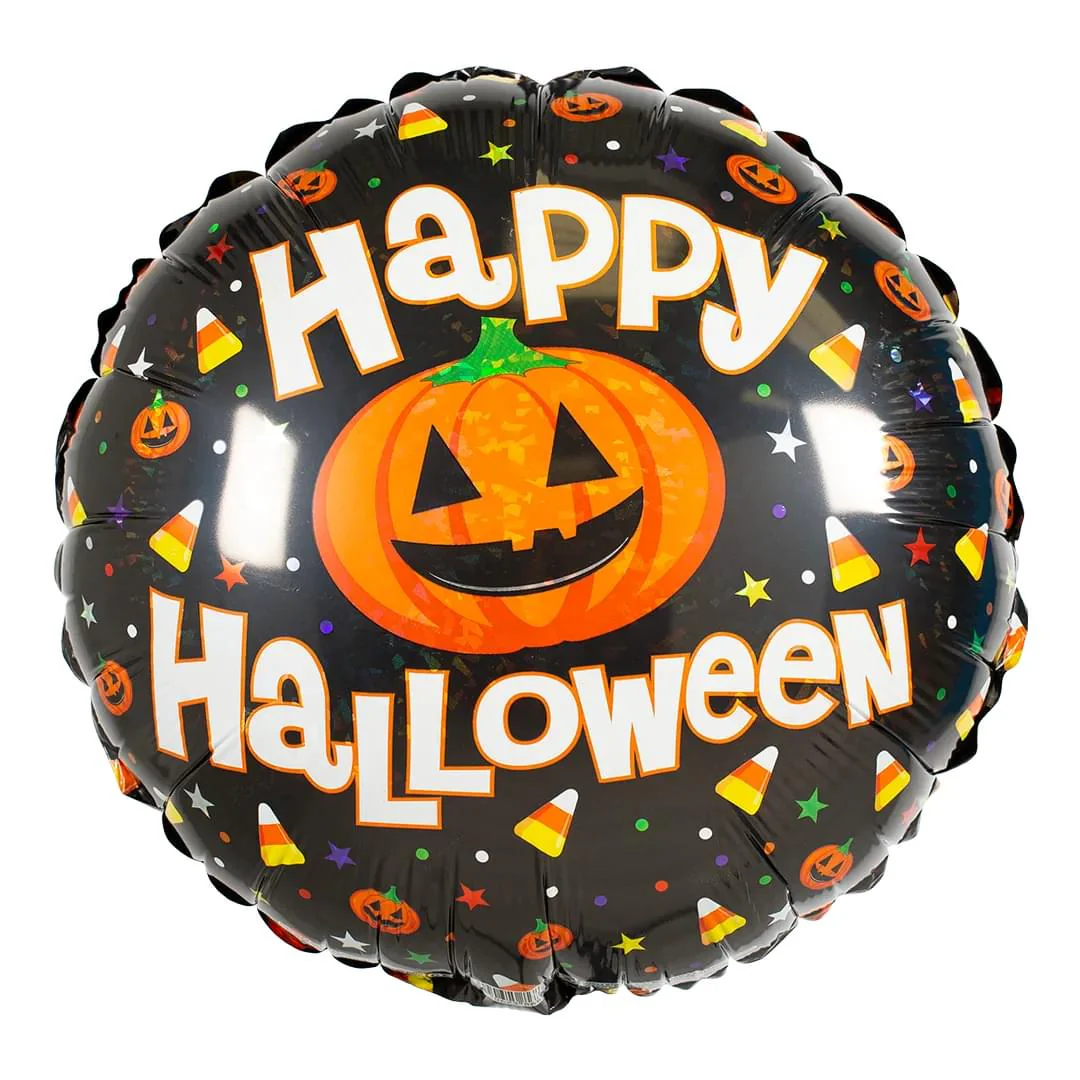 Happy Halloween Fun black pumpkin 18 Circle"