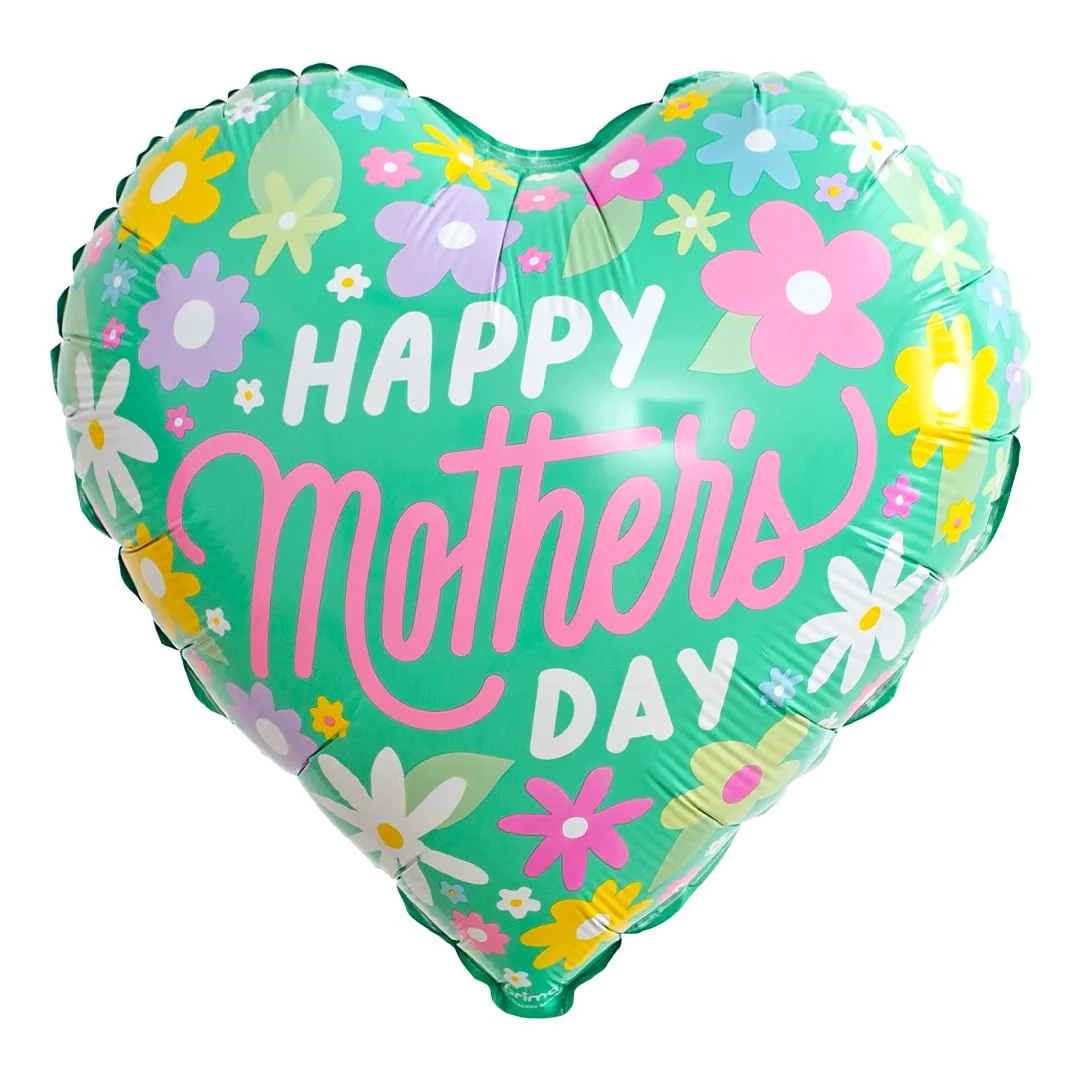 Prima Happy Mother's Day Ditsy Floral 18" Heart Foil Balloon (1)