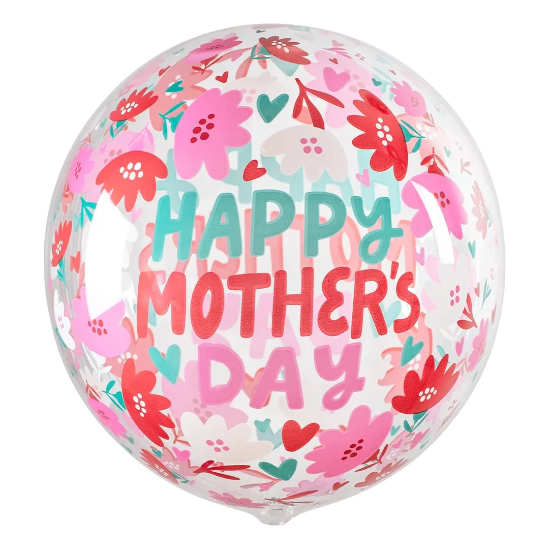 Prima Happy Mother's Day Hearts & Daisies 20" Bubble Balloon (1)