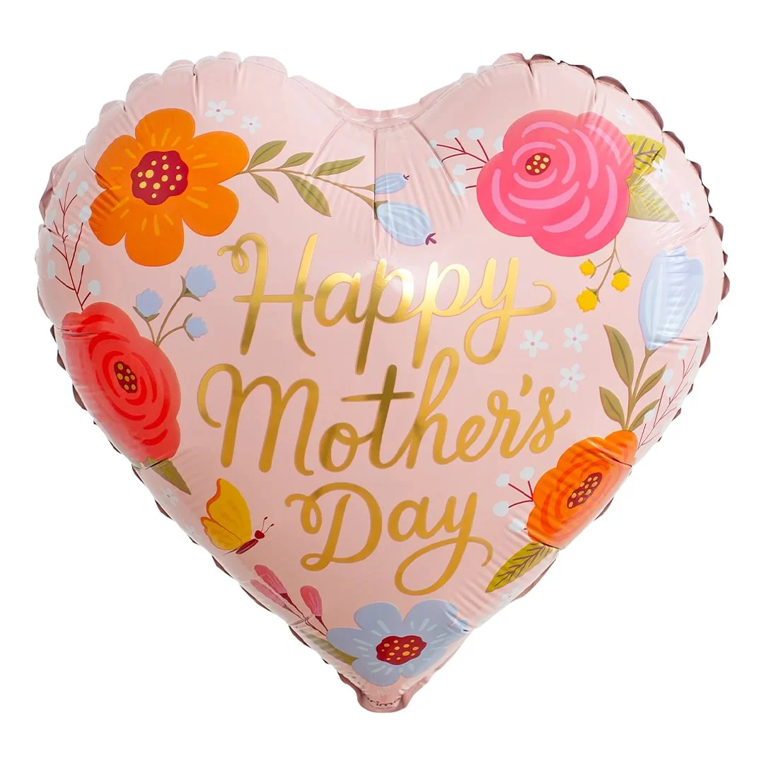 Prima Mother's Day Trendy Flowers 18" Heart Foil Balloon (1)