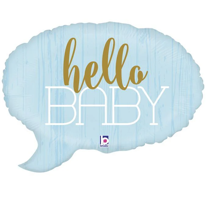 Hello Baby 20" Blue 20" Speech Bubble