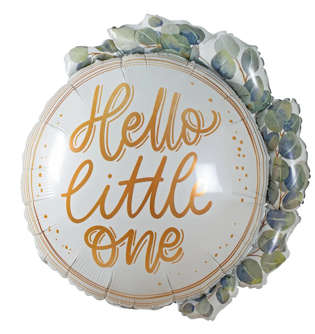 Hello Baby Eucalyptus Wreath 26" Supershape Packaged