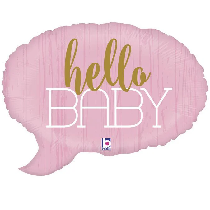 Hello Baby Pink 20" Speech Bubble