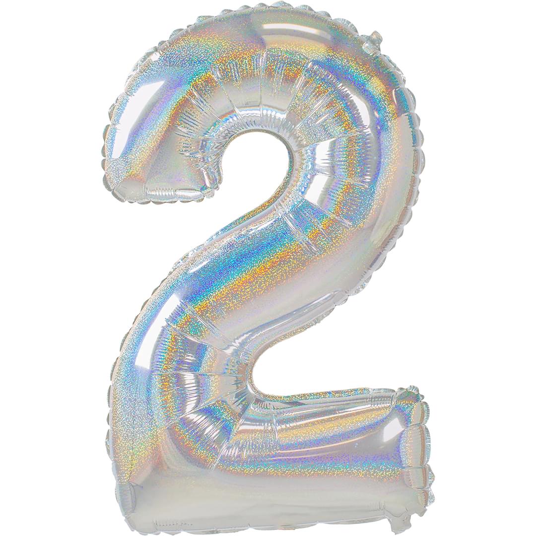 Holographic 2 26" Number Balloon