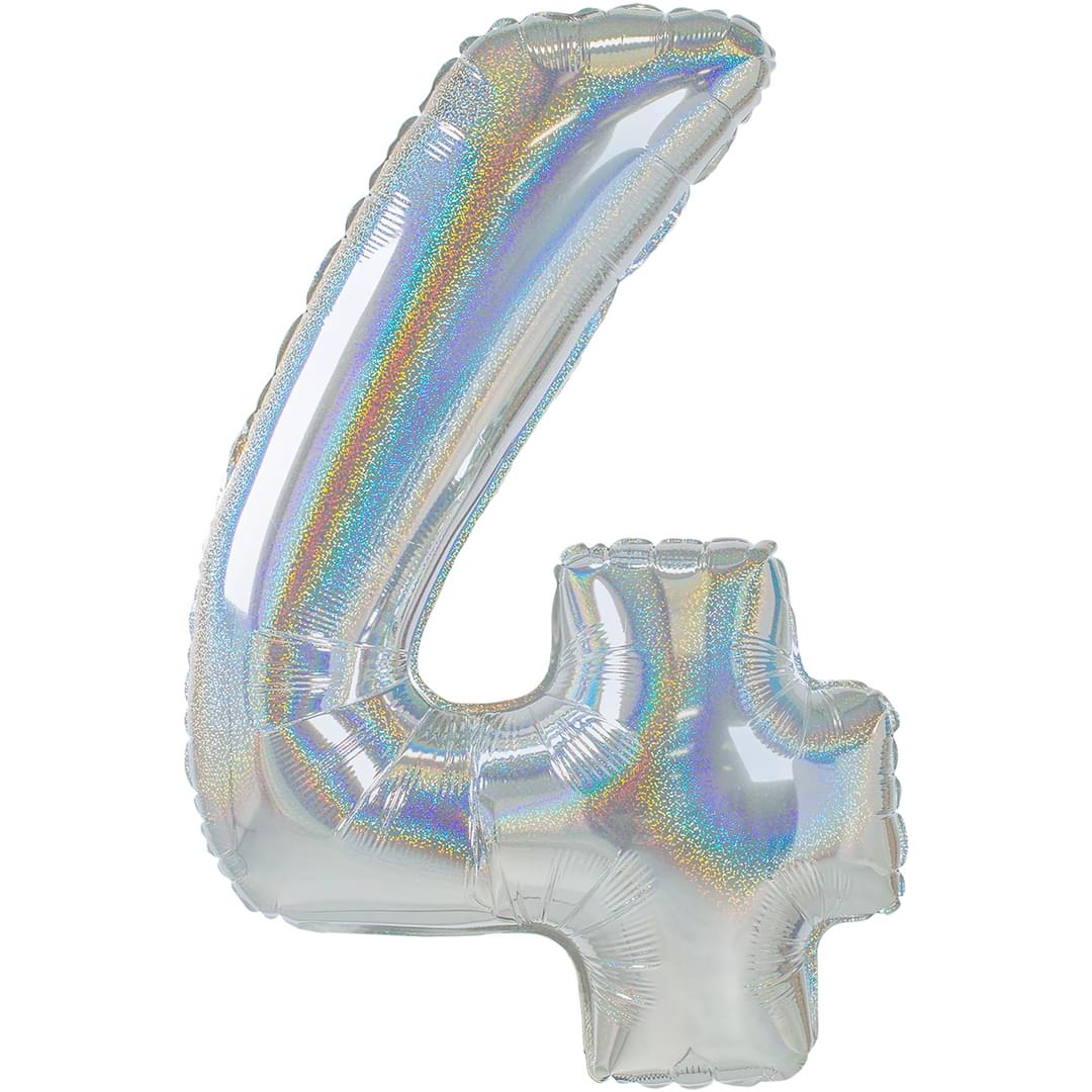 Holographic 4 26" Number Balloon