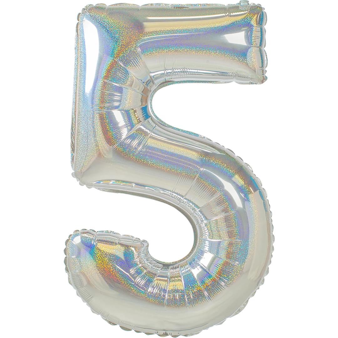Holographic 5 26" Number Balloon