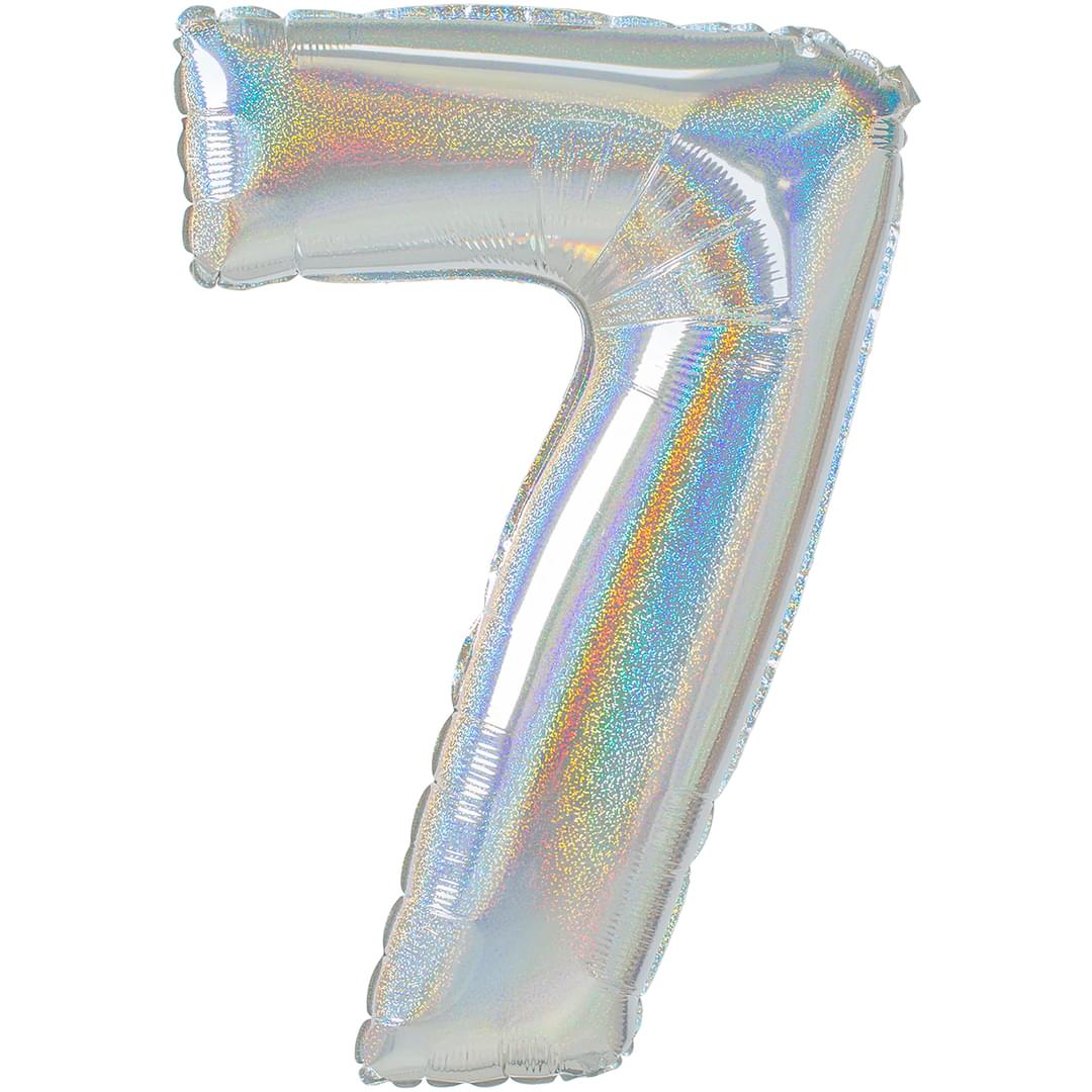 Holographic 7 26" Number Balloon
