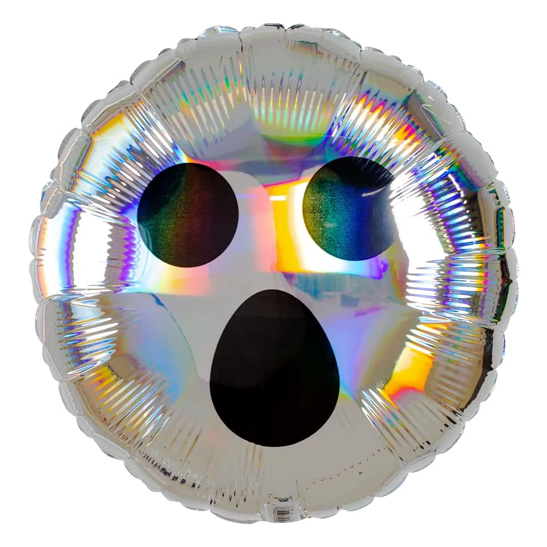 Anagram Holographic Ghost Face 18" Circle Foil Balloon (1)